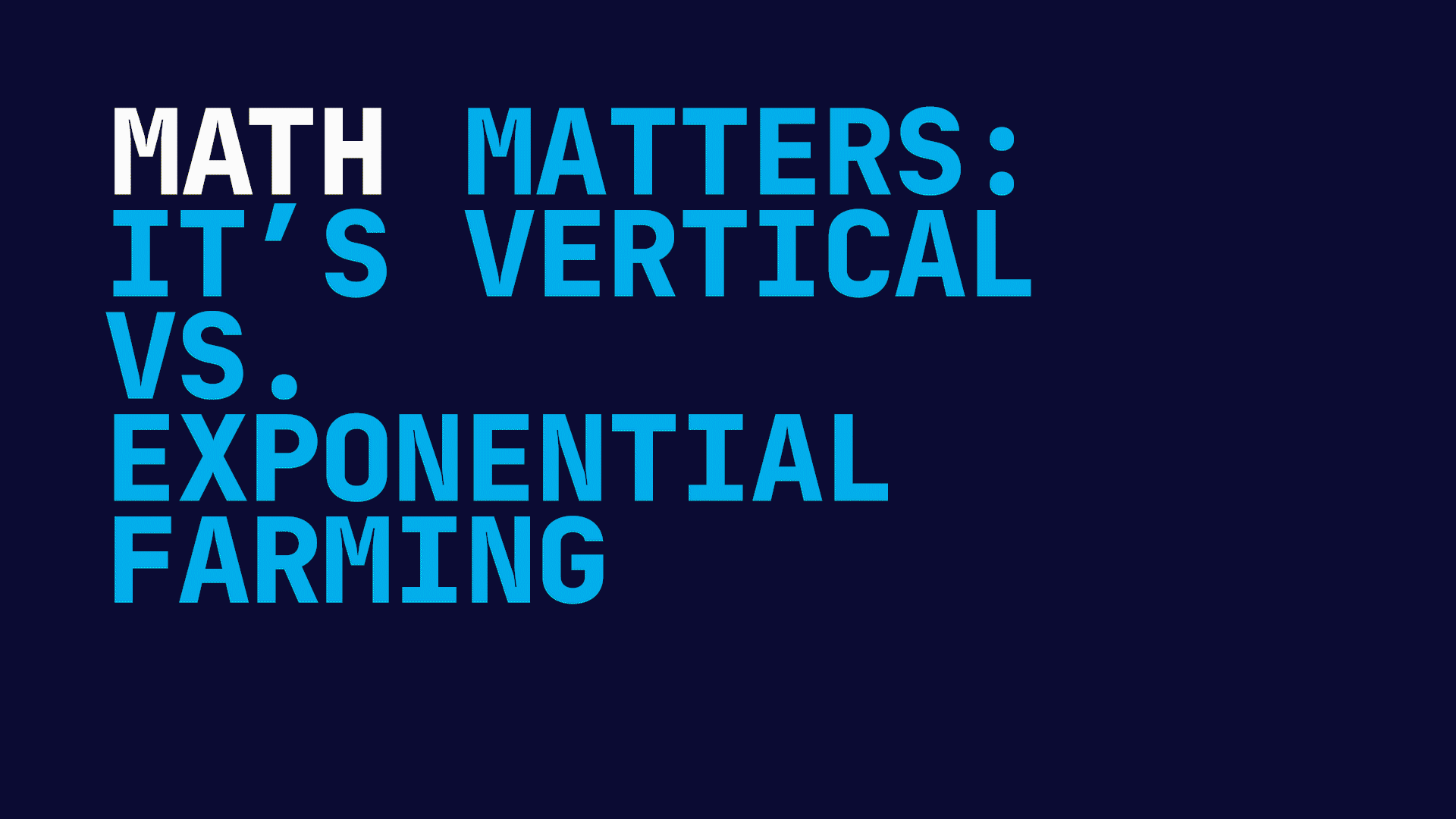 maths for vertical farming